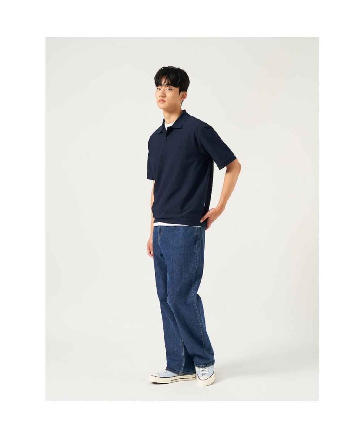 빈폴 멘(BEANPOLE MEN) 와이드 데님 팬츠  블루