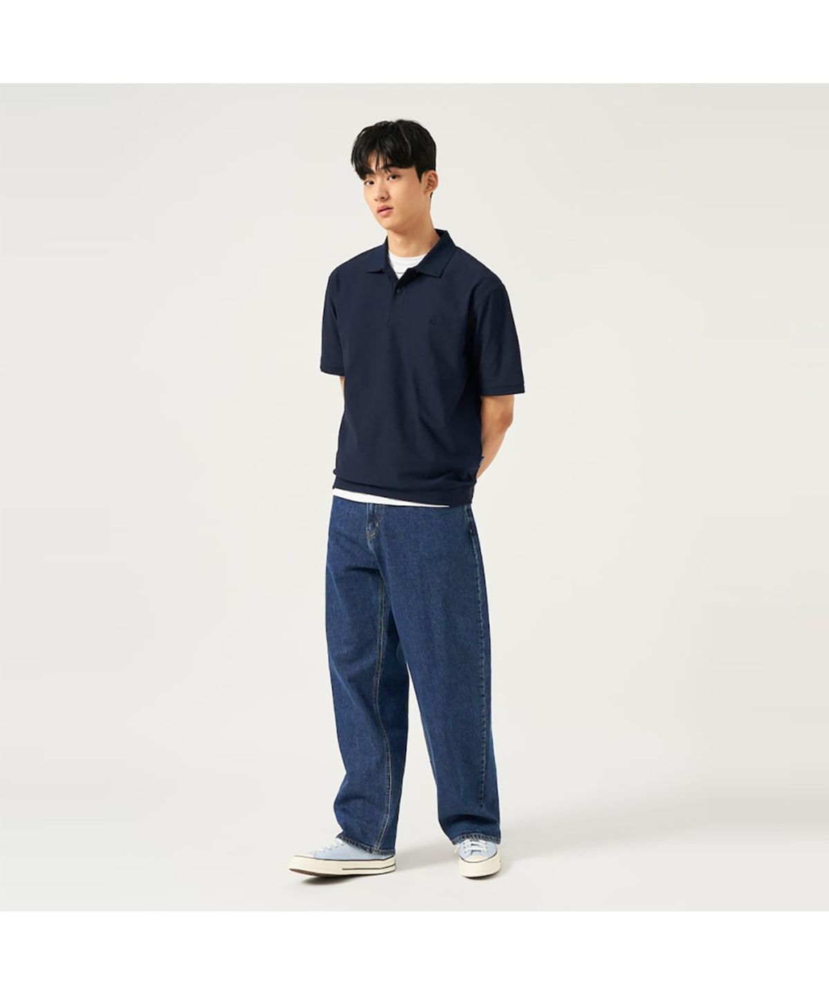 빈폴 멘(BEANPOLE MEN) 와이드 데님 팬츠  블루