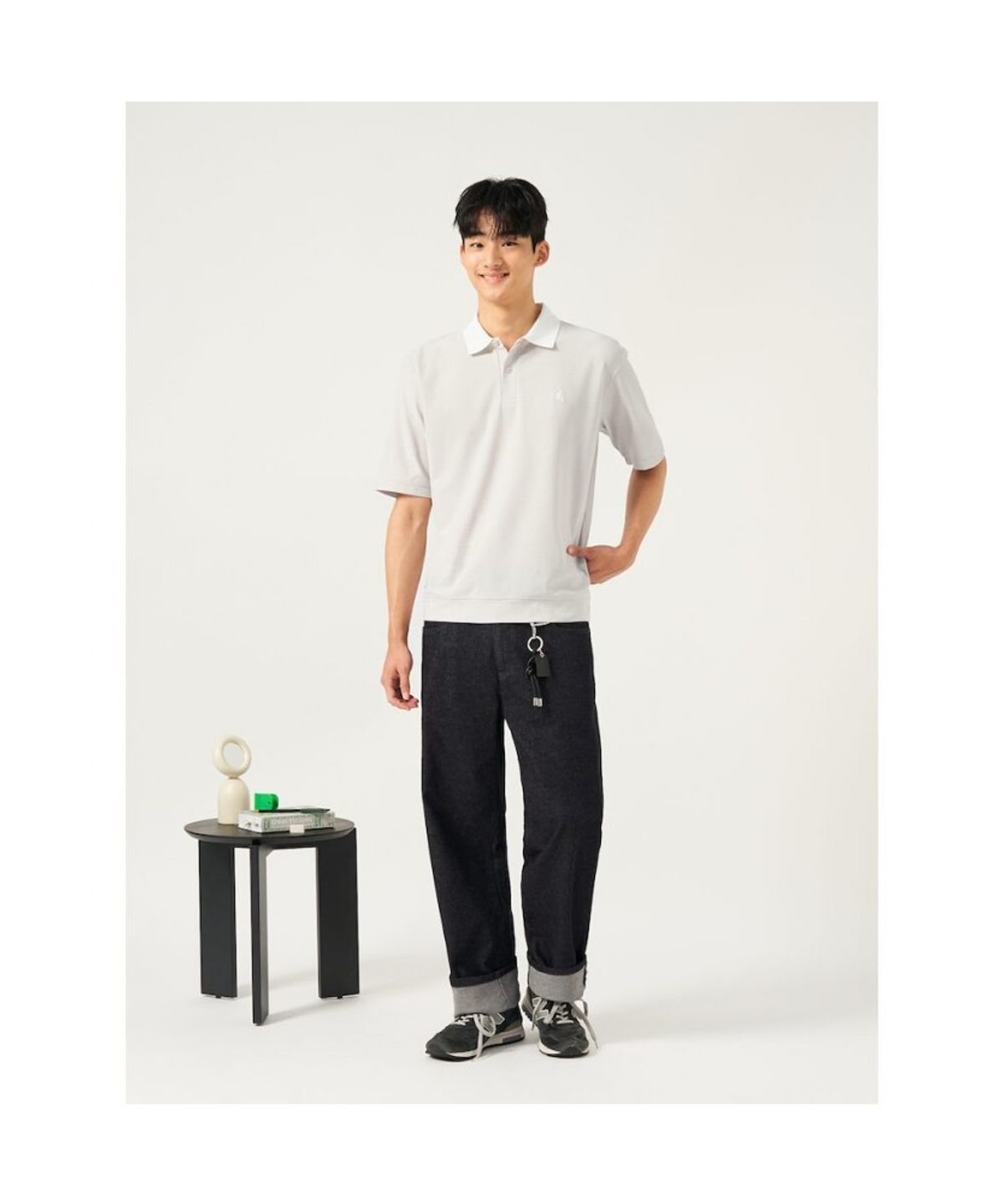 빈폴 멘(BEANPOLE MEN) 와이드 데님 팬츠  블랙