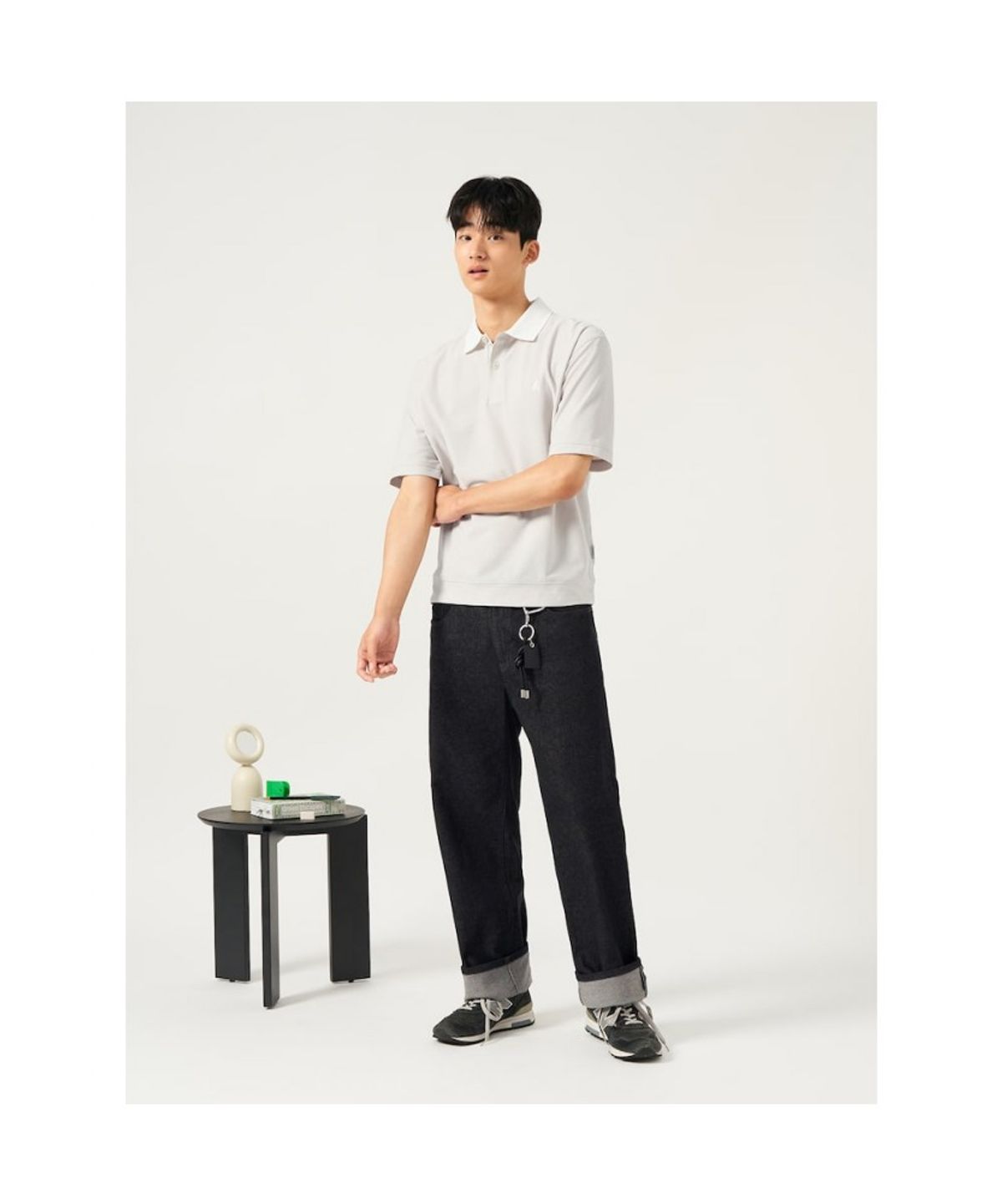빈폴 멘(BEANPOLE MEN) 와이드 데님 팬츠  블랙