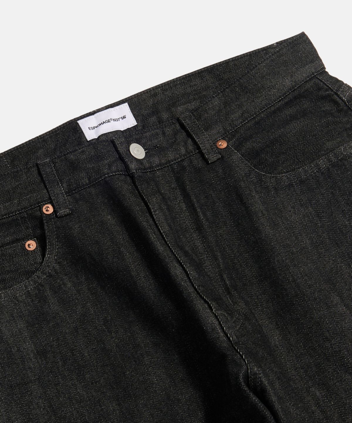 에스피오나지(ESPIONAGE) Selvedge Relaxed Denim Pants Black