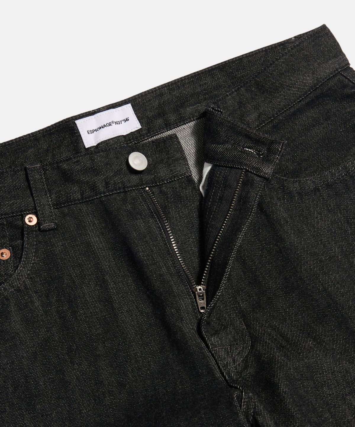 에스피오나지(ESPIONAGE) Selvedge Relaxed Denim Pants Black