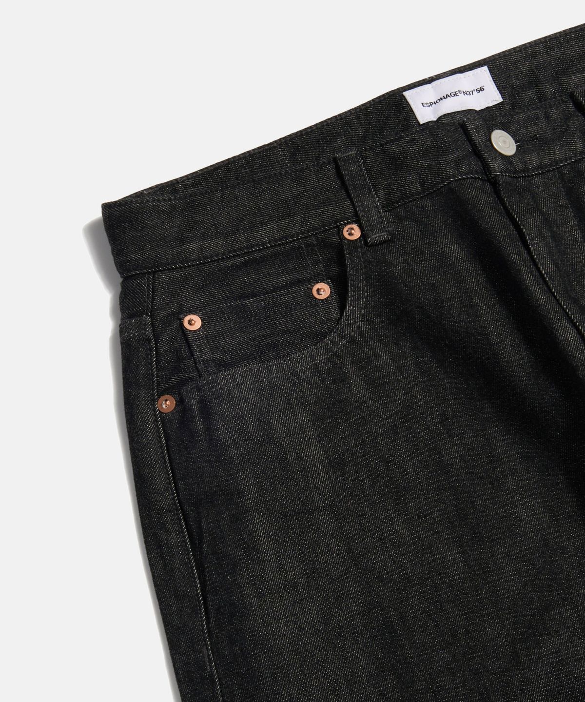 에스피오나지(ESPIONAGE) Selvedge Relaxed Denim Pants Black