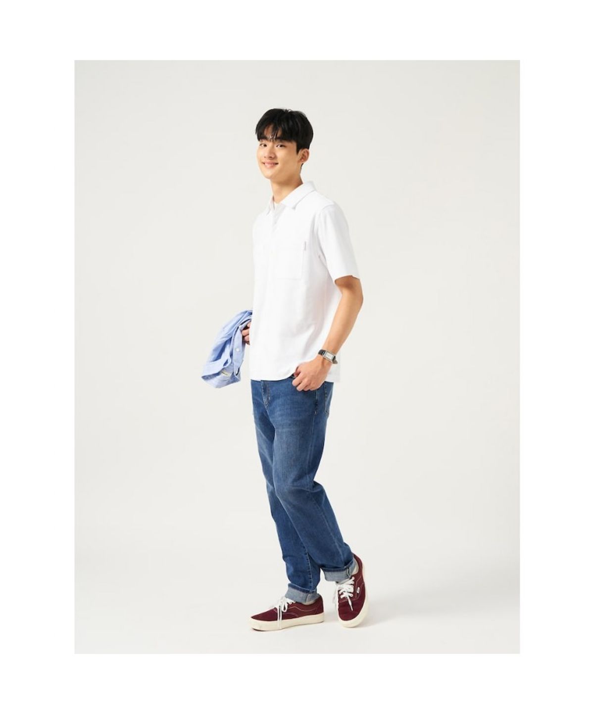 빈폴 멘(BEANPOLE MEN) [Essential] 워싱 스탠다드핏 데님 팬츠  블루