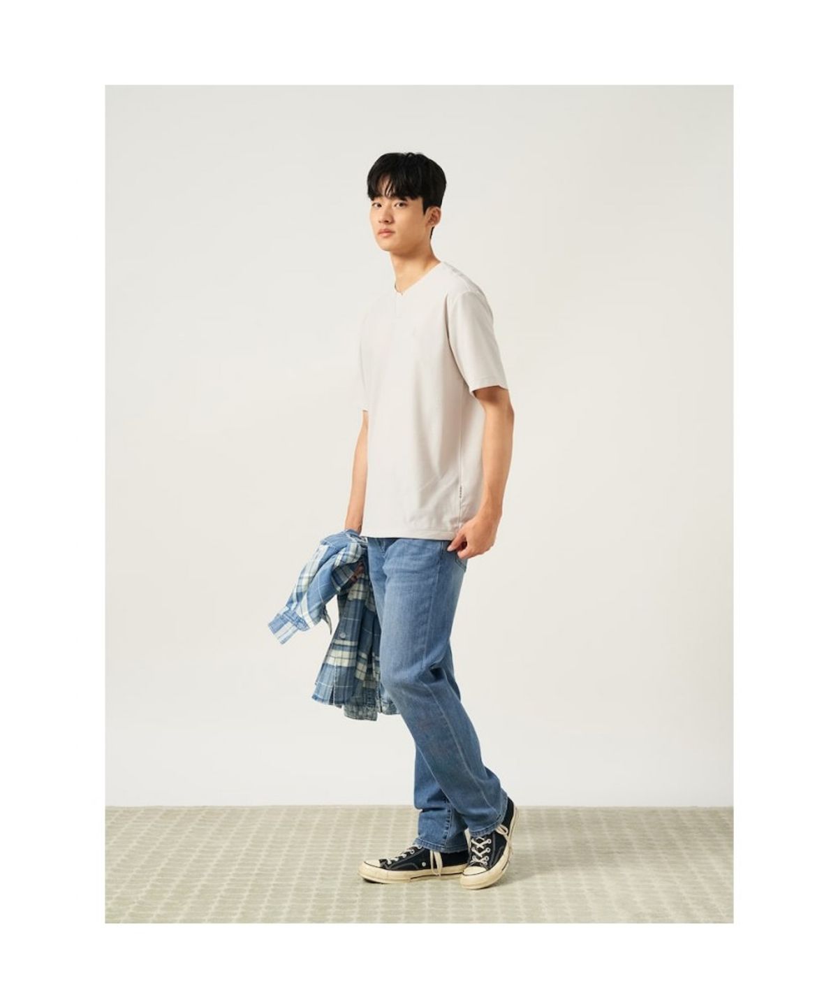 빈폴 멘(BEANPOLE MEN) [Essential] 워싱 스탠다드핏 데님 팬츠  스카이 블루