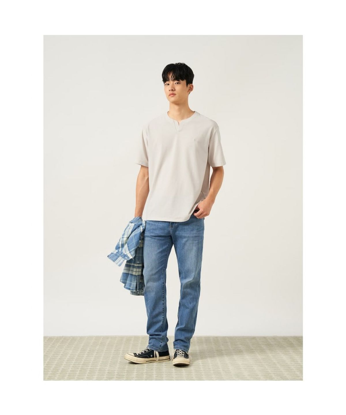 빈폴 멘(BEANPOLE MEN) [Essential] 워싱 스탠다드핏 데님 팬츠  스카이 블루