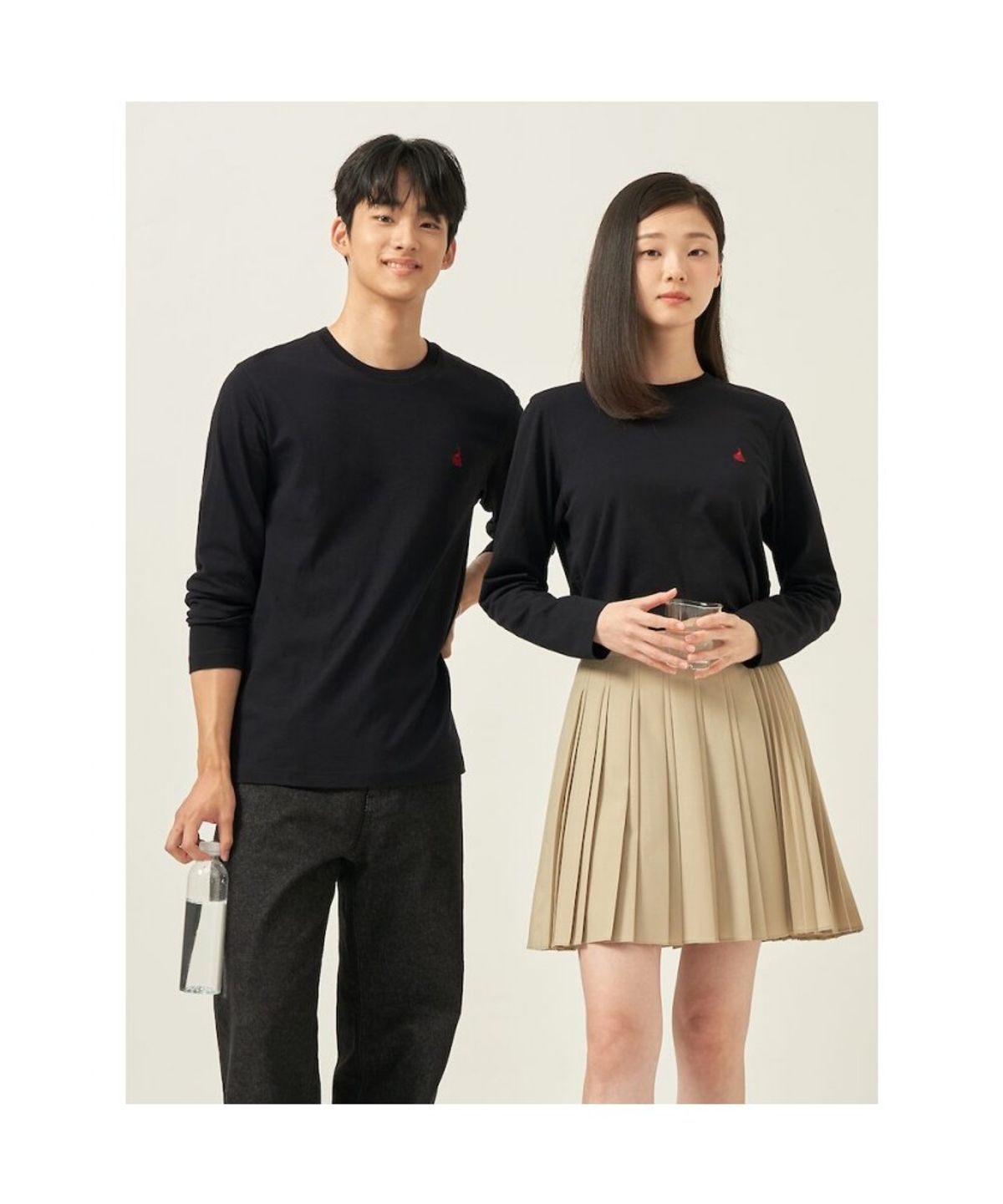 빈폴 멘(BEANPOLE MEN) [Essential] 남녀공용 수피마코튼 라운드넥 티셔츠  블랙