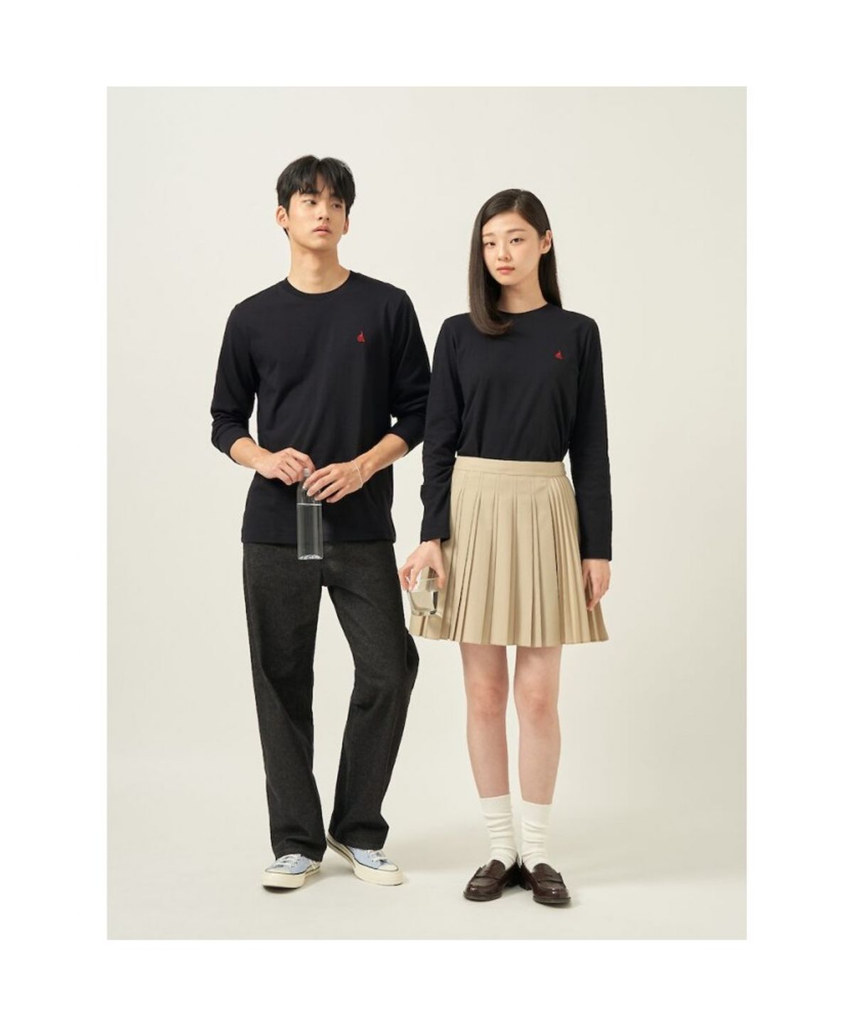 빈폴 멘(BEANPOLE MEN) [Essential] 남녀공용 수피마코튼 라운드넥 티셔츠  블랙