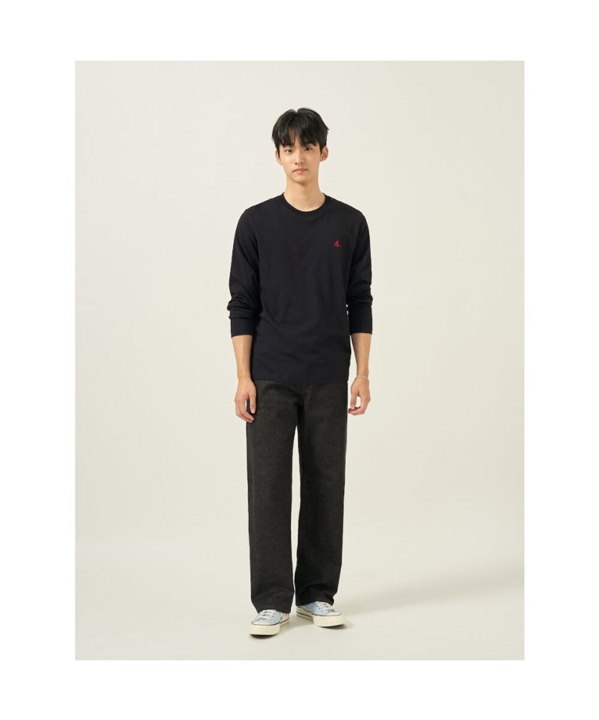 빈폴 멘(BEANPOLE MEN) [Essential] 남녀공용 수피마코튼 라운드넥 티셔츠  블랙
