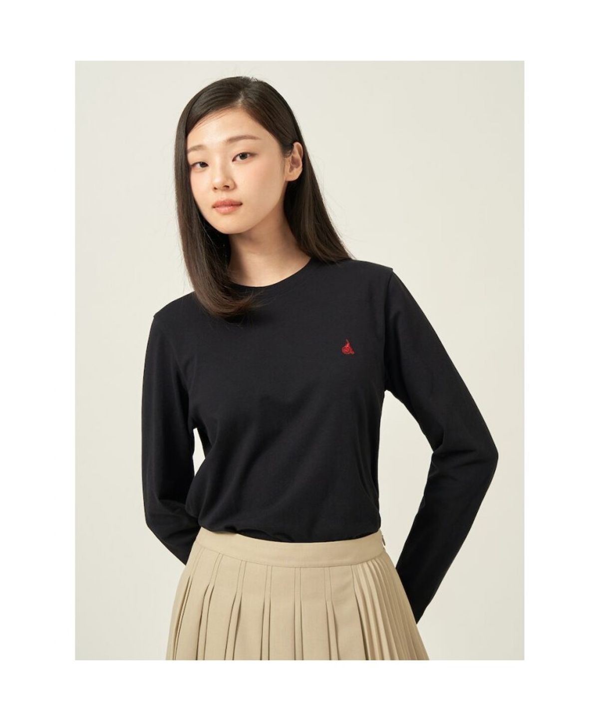 빈폴 멘(BEANPOLE MEN) [Essential] 남녀공용 수피마코튼 라운드넥 티셔츠  블랙