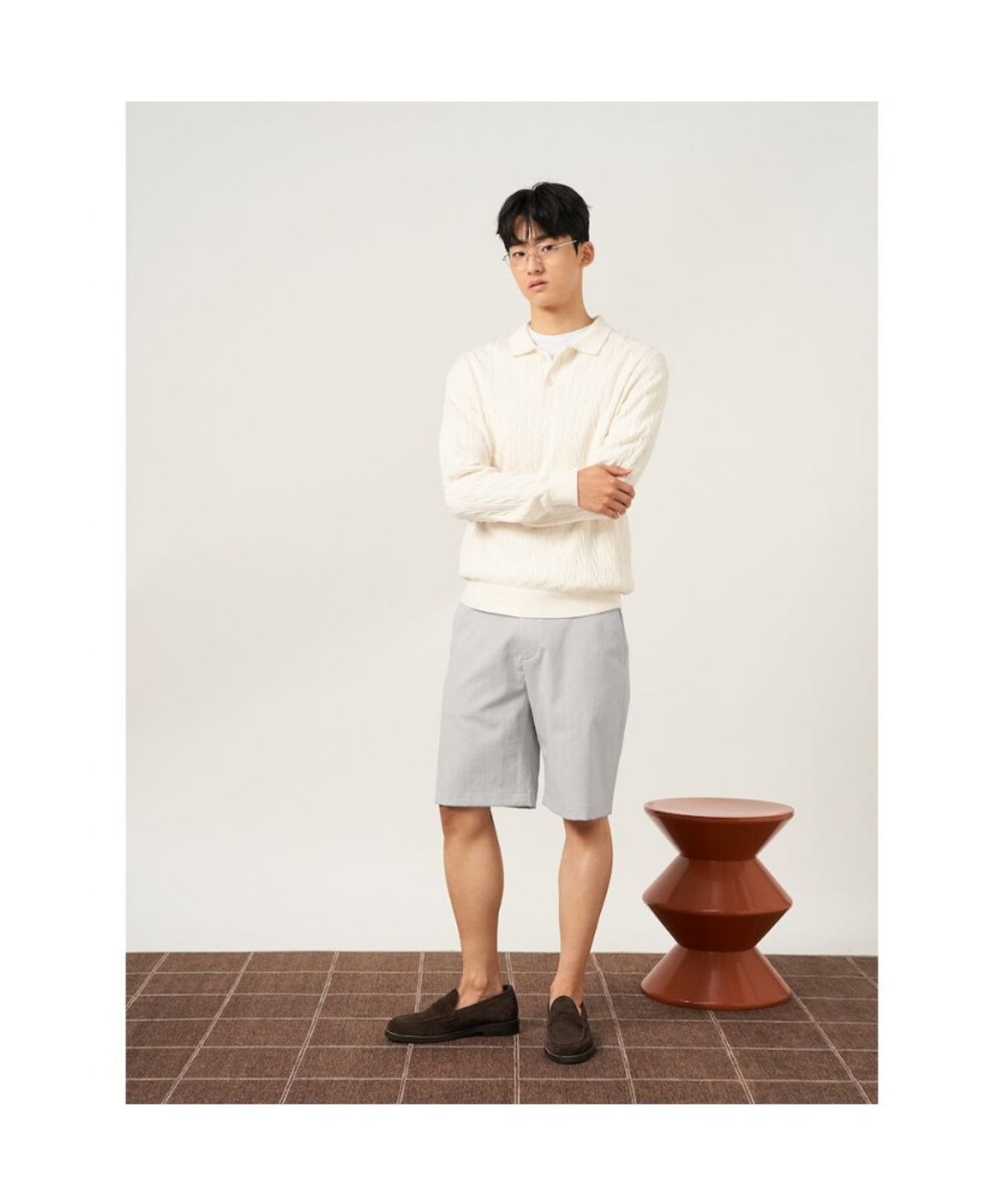 빈폴 멘(BEANPOLE MEN) 코튼 케이블 칼라넥 니트  아이보리