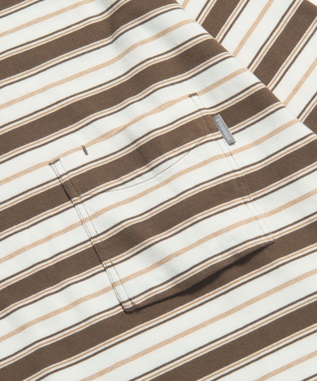 에스피오나지(ESPIONAGE) Multi Border L/S Tee Cocoa
