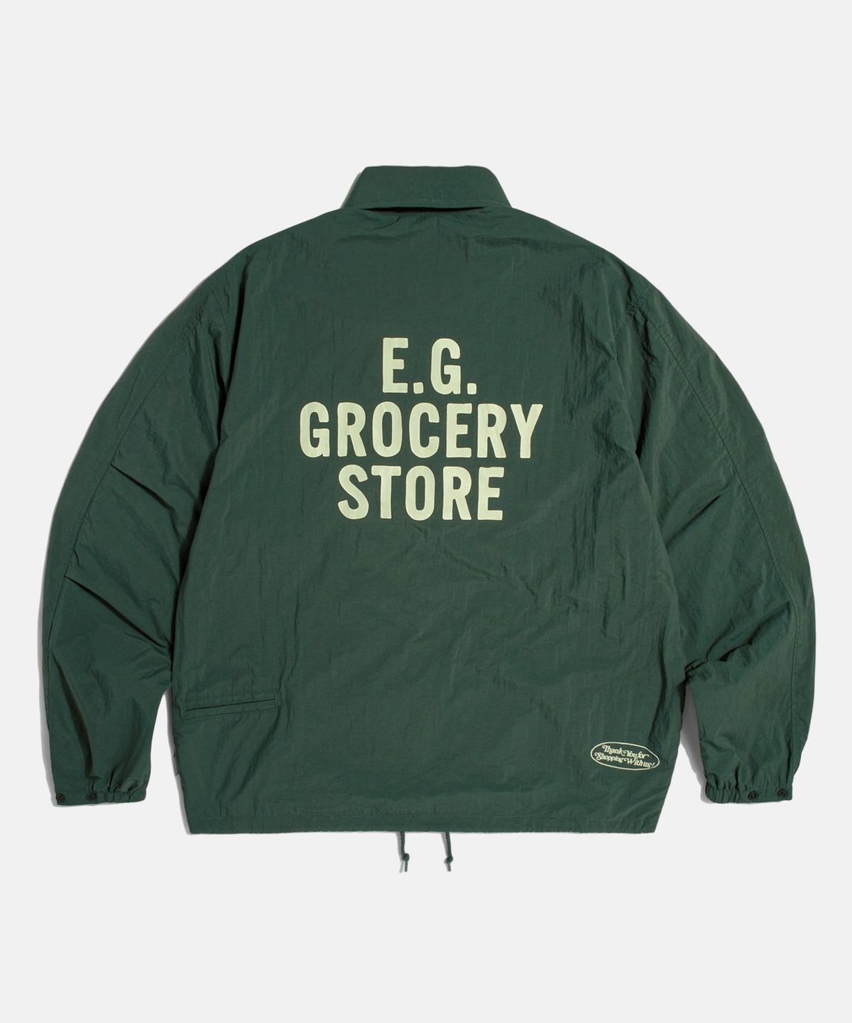 에스피오나지(ESPIONAGE) Grocery Store Staff Coach Jacket Dark Green