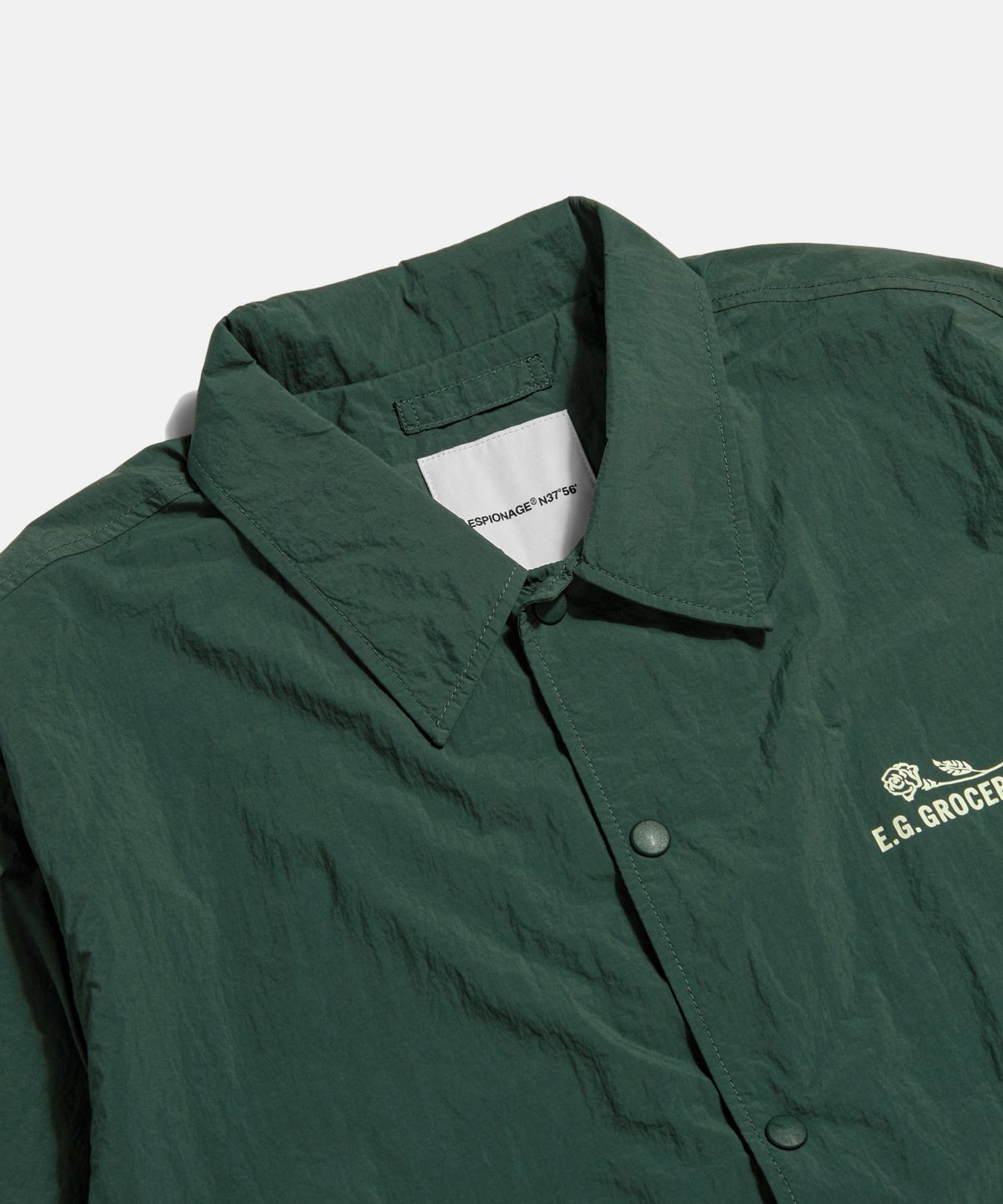 에스피오나지(ESPIONAGE) Grocery Store Staff Coach Jacket Dark Green