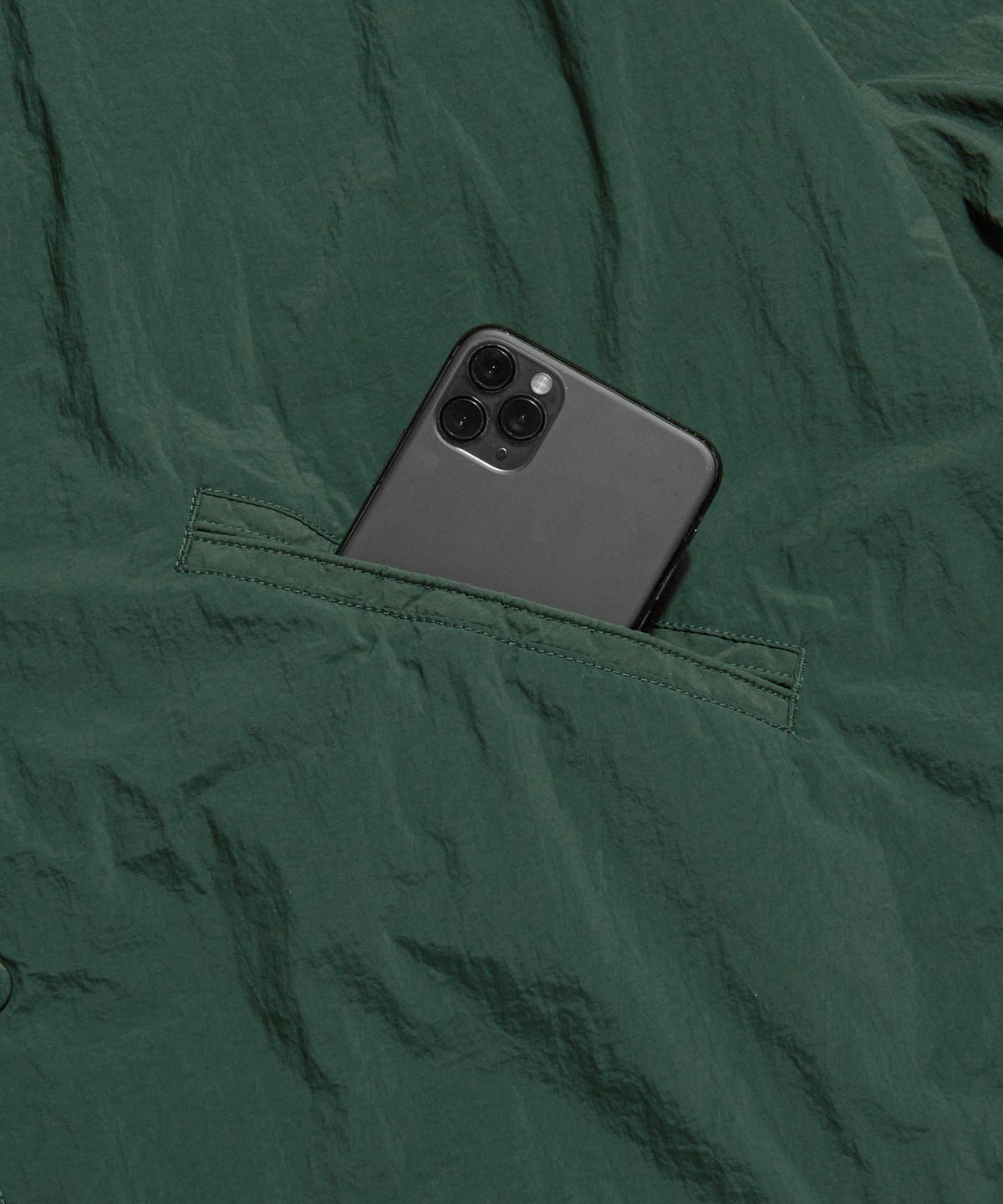 에스피오나지(ESPIONAGE) Grocery Store Staff Coach Jacket Dark Green