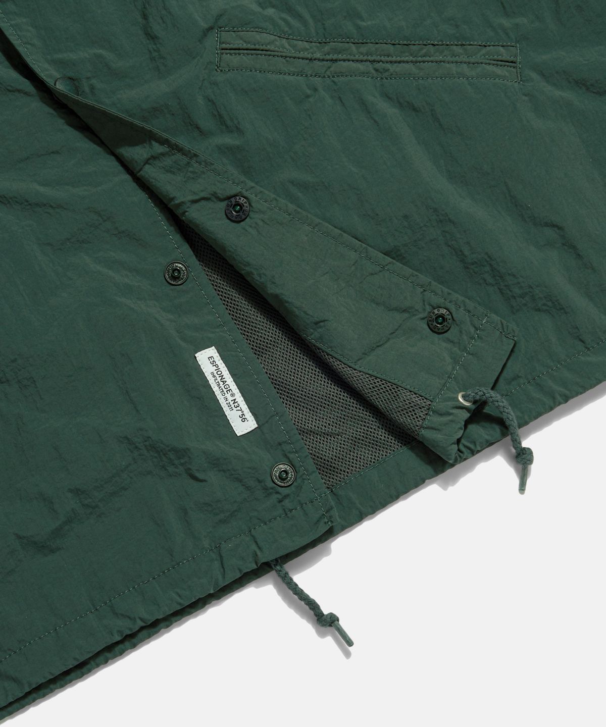 에스피오나지(ESPIONAGE) Grocery Store Staff Coach Jacket Dark Green