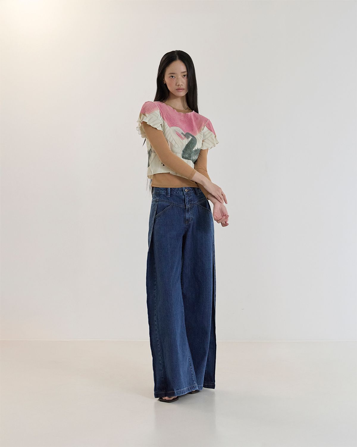 커렌트(CURRENT) PLEATS PRINT TOP(ETC)
