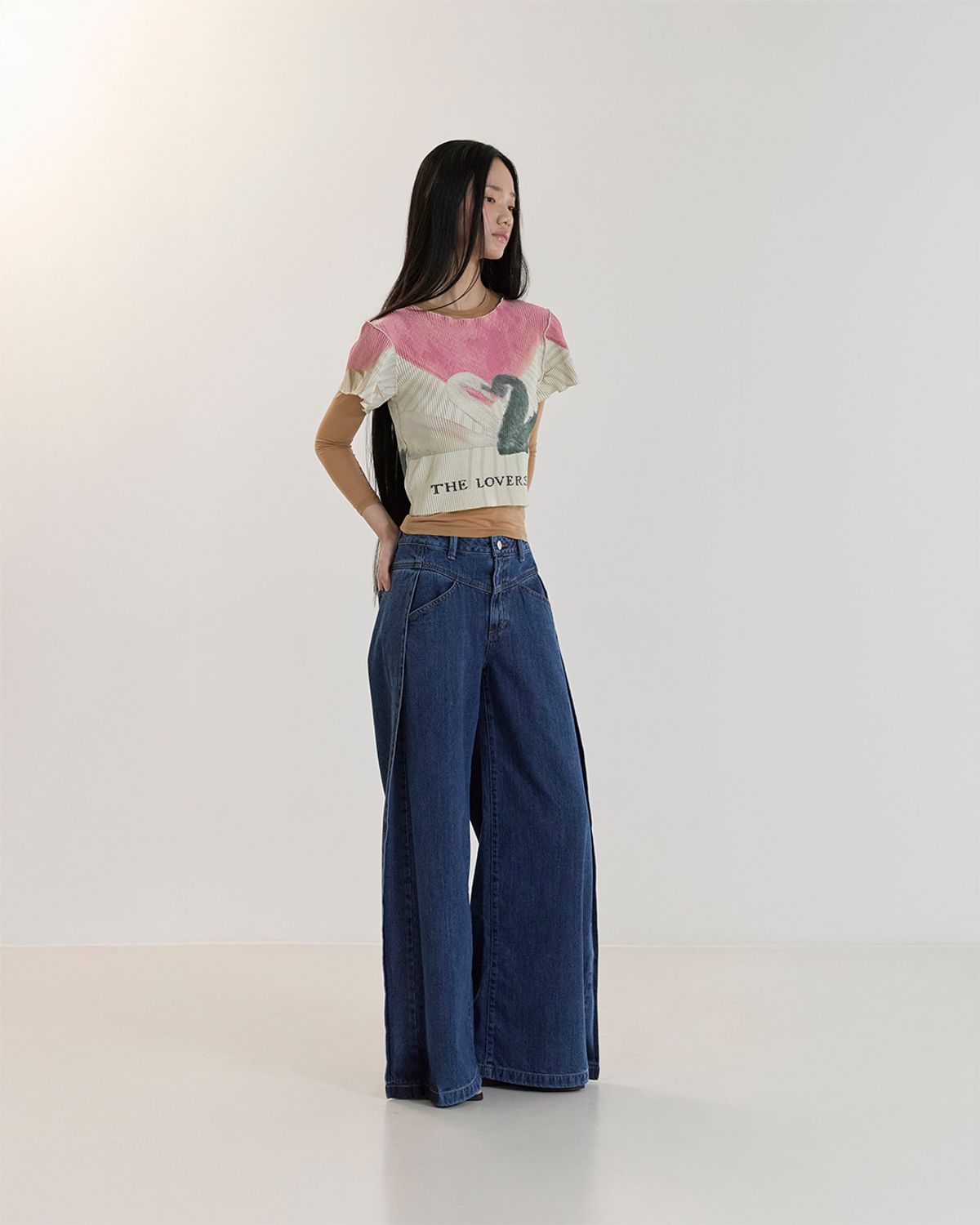 커렌트(CURRENT) PLEATS PRINT TOP(ETC)
