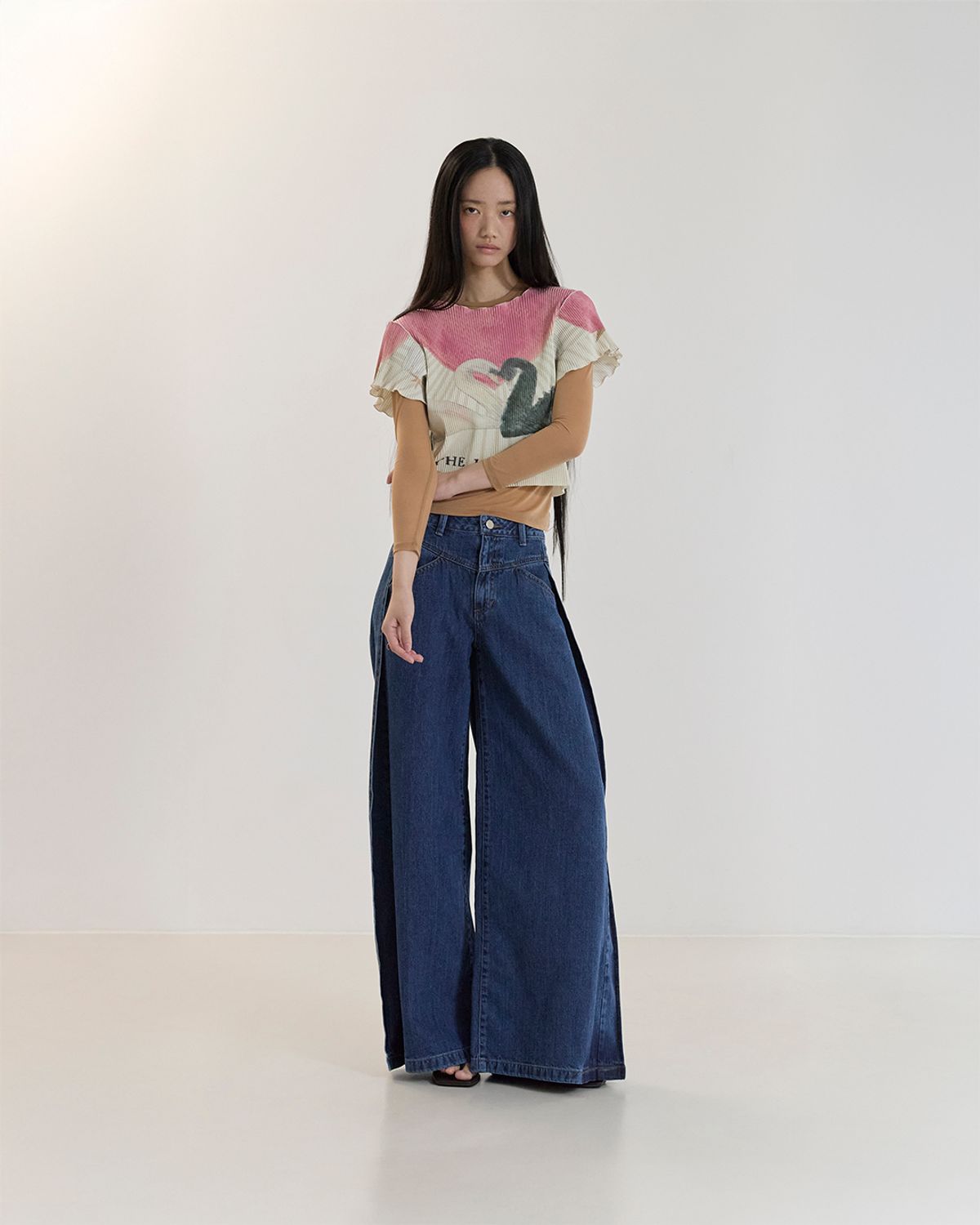 커렌트(CURRENT) PLEATS PRINT TOP(ETC)