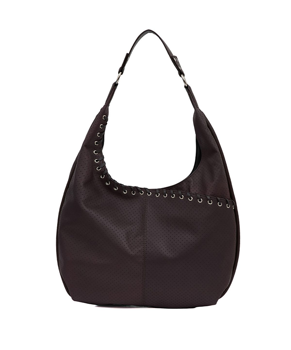여밈(YEOMIM) medium slash hobo bag (punching brown)