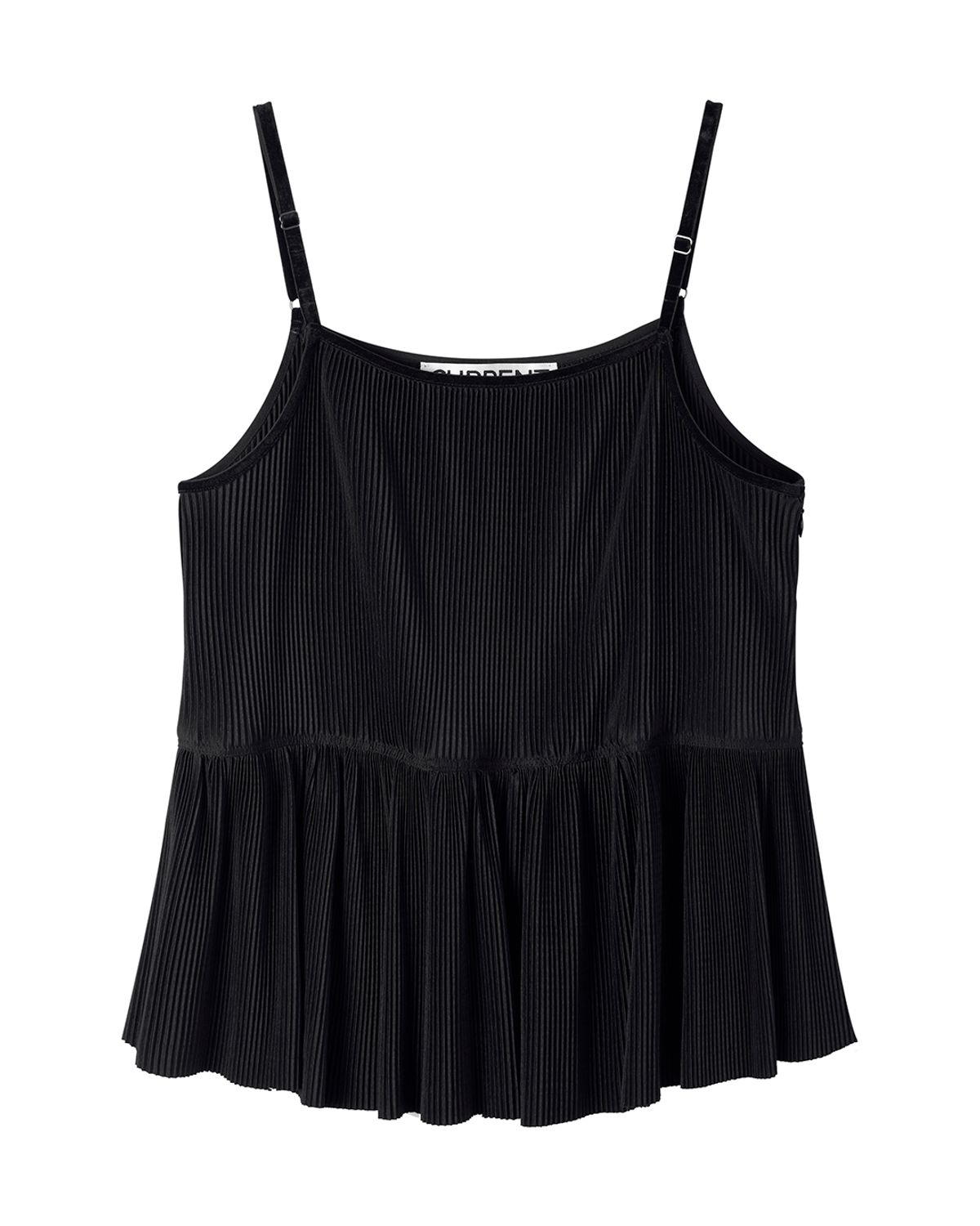 커렌트(CURRENT) PLEATS LAYERED SHIRRING TOP(BLACK)