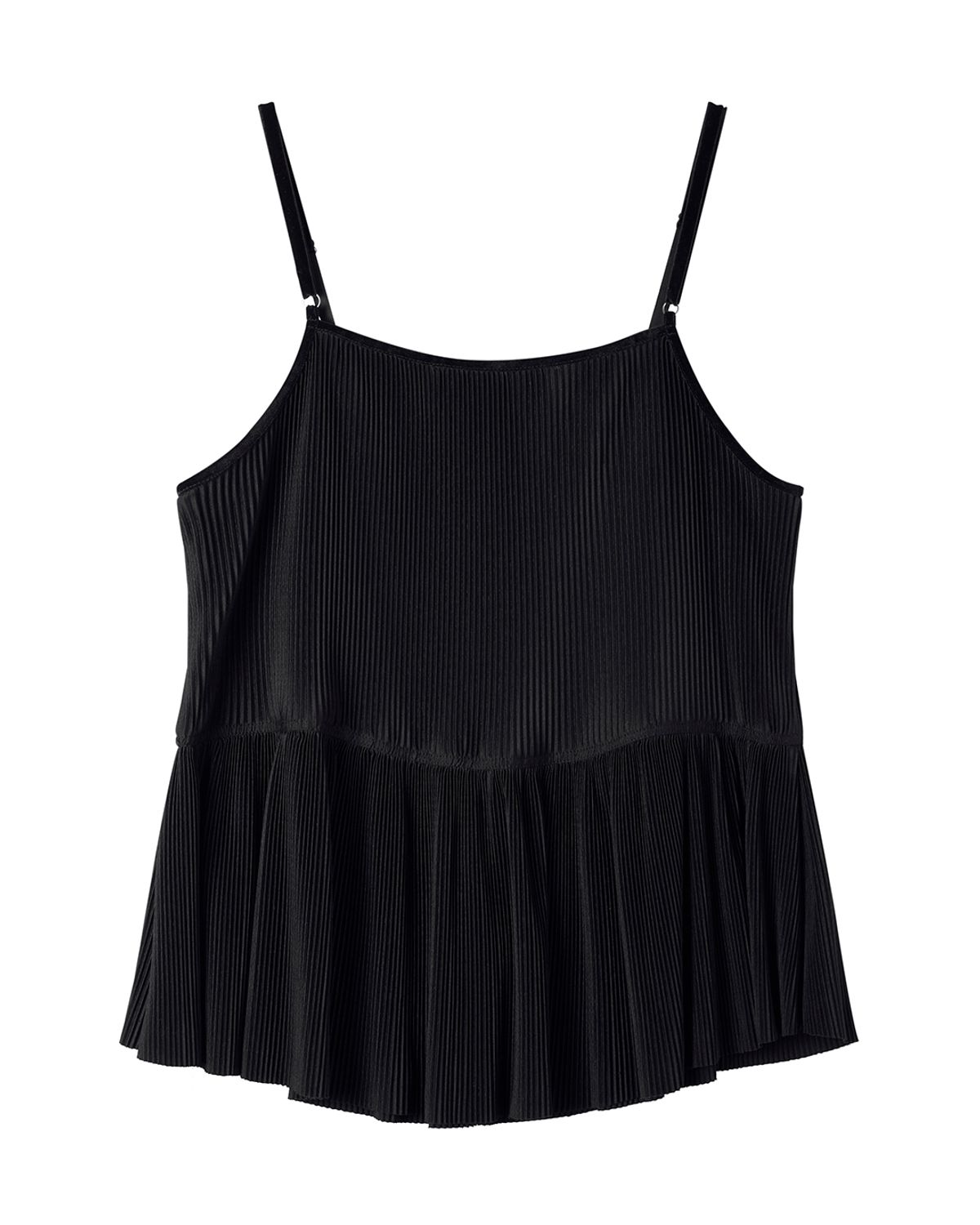 커렌트(CURRENT) PLEATS LAYERED SHIRRING TOP(BLACK)