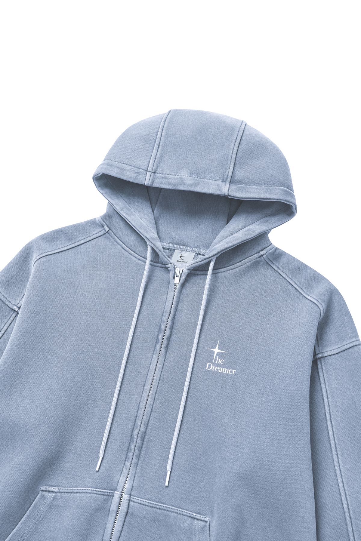 드리머(DREEMR) Voyager Pigment Zip-up Hoodie - Sky Blue