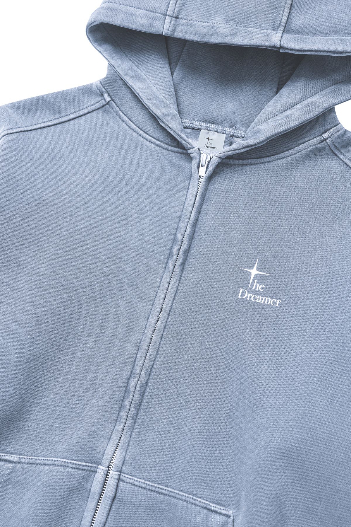 드리머(DREEMR) Voyager Pigment Zip-up Hoodie - Sky Blue