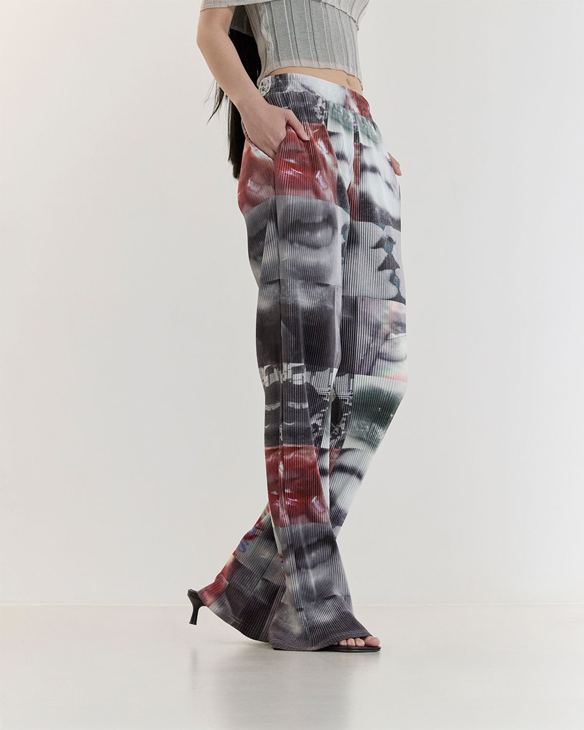 커렌트(CURRENT) PLEATS LONG PANTS(BLACK/WHITE)