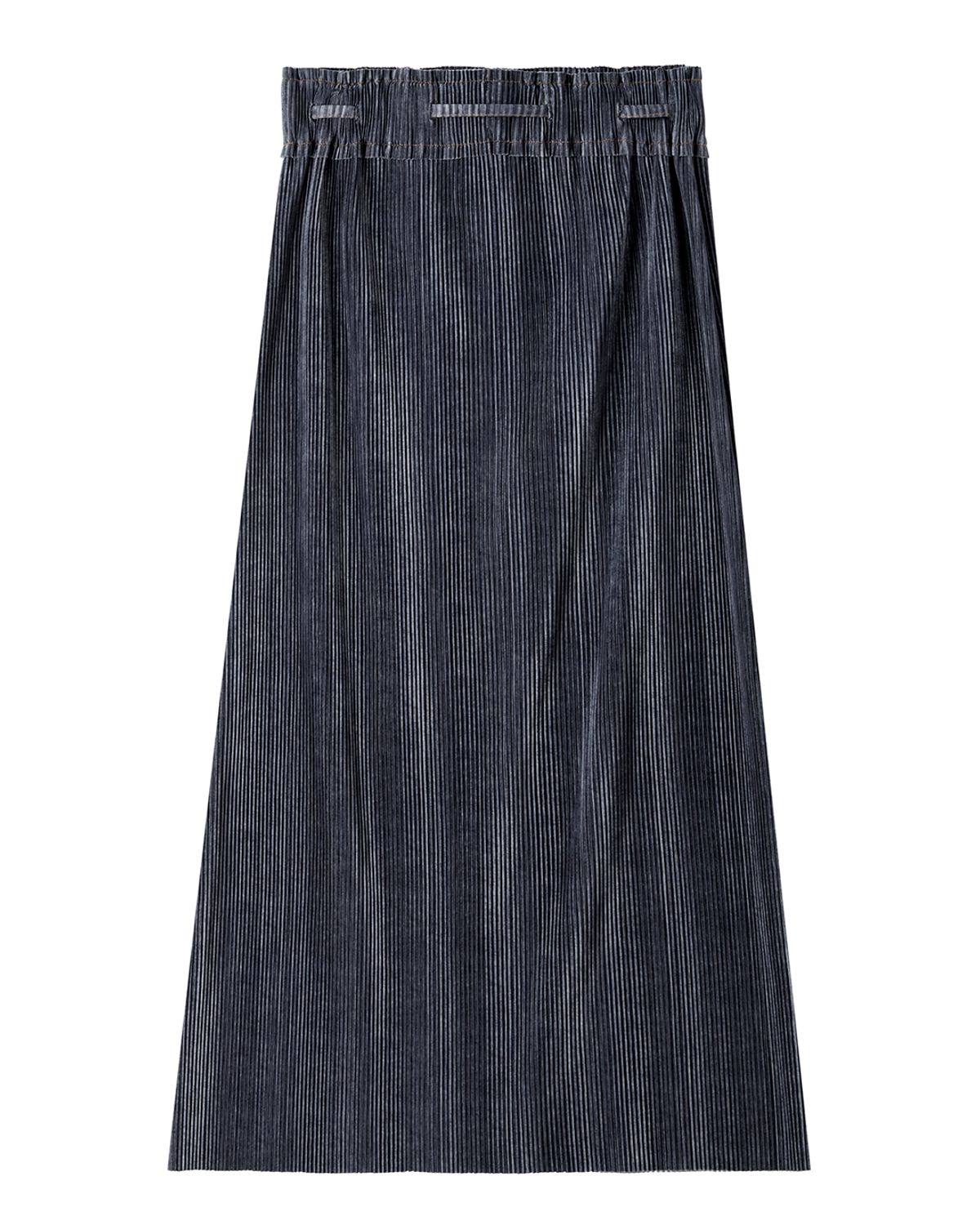 커렌트(CURRENT) PLEATS LONG SKIRT(INDIGO BLUE)