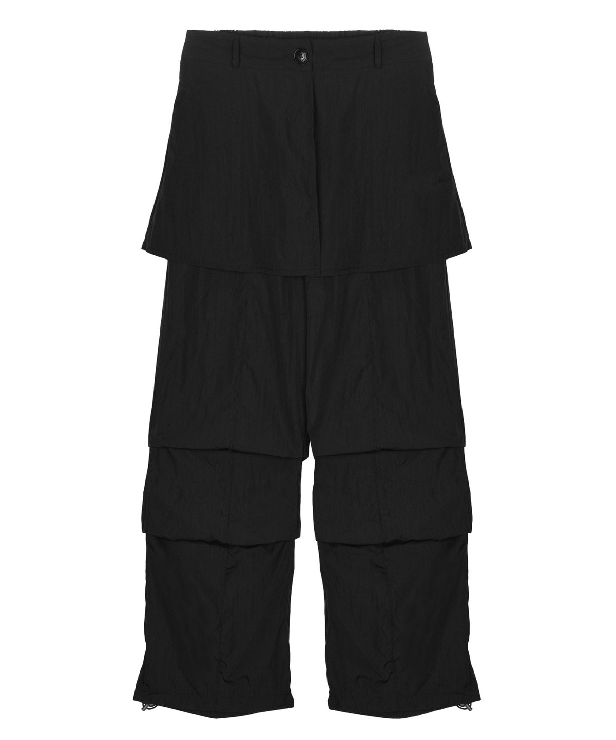 닉앤니콜(NICK&NICOLE) LAYERED SKIRT PANTS_BLACK