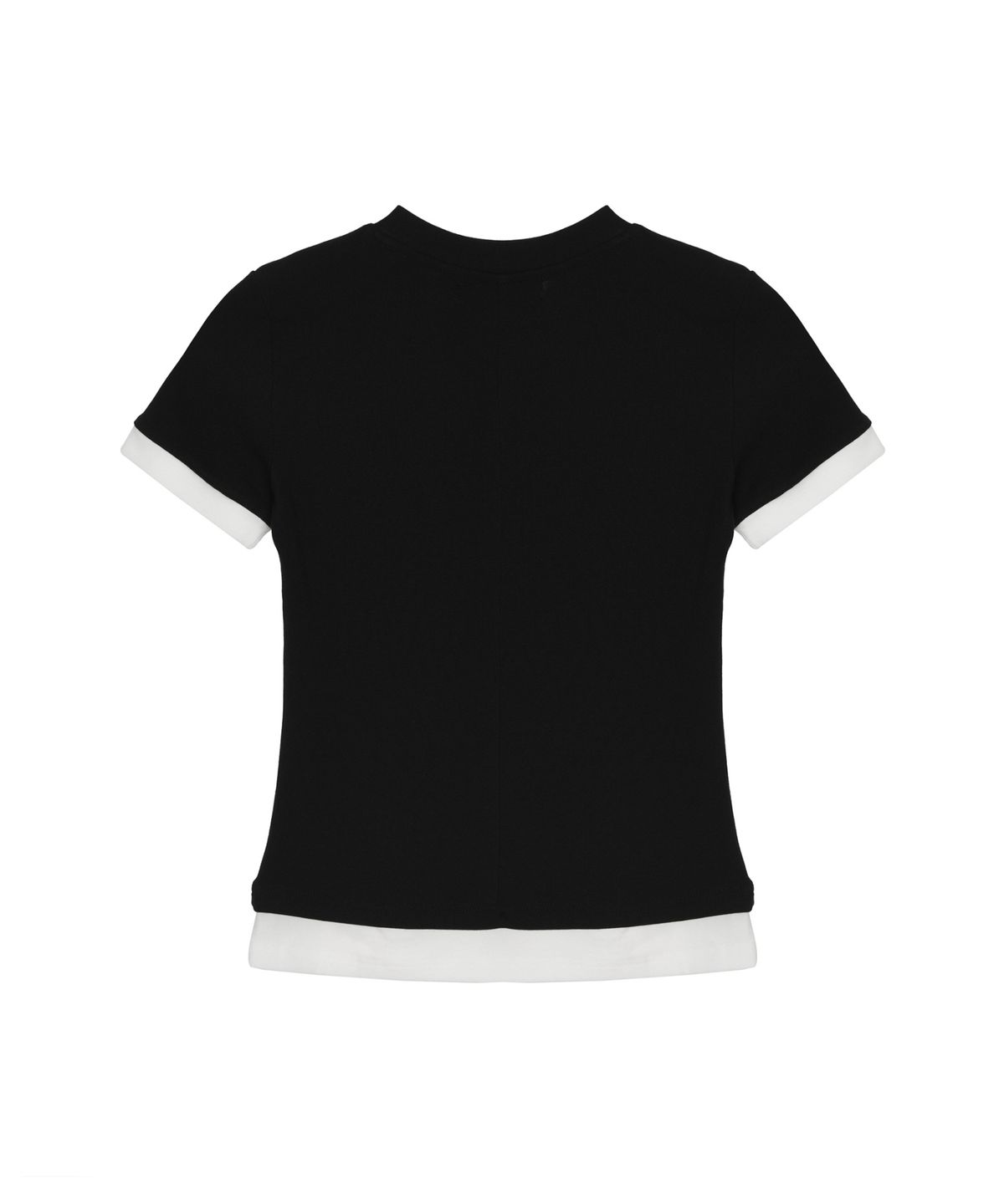 닉앤니콜(NICK&NICOLE) HALF LAYERED PINTUCK SLIM SLEEVE TOP_BLACK