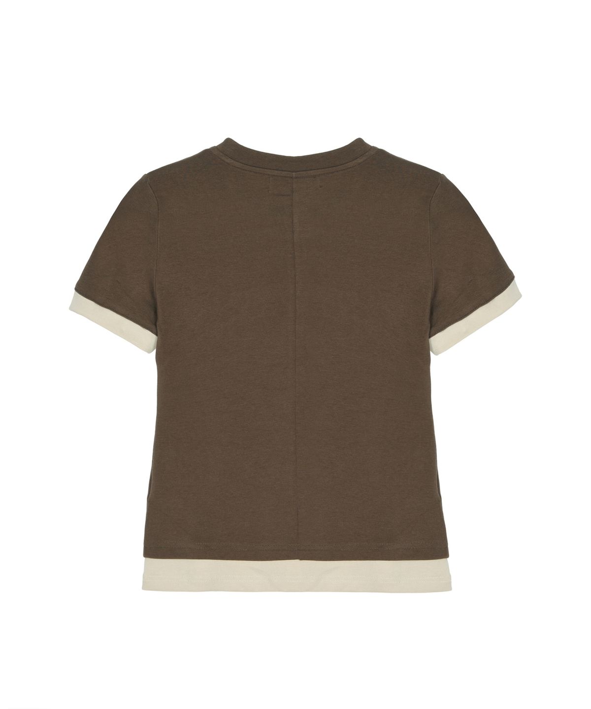 닉앤니콜(NICK&NICOLE) HALF LAYERED PINTUCK SLIM SLEEVE TOP_BROWN