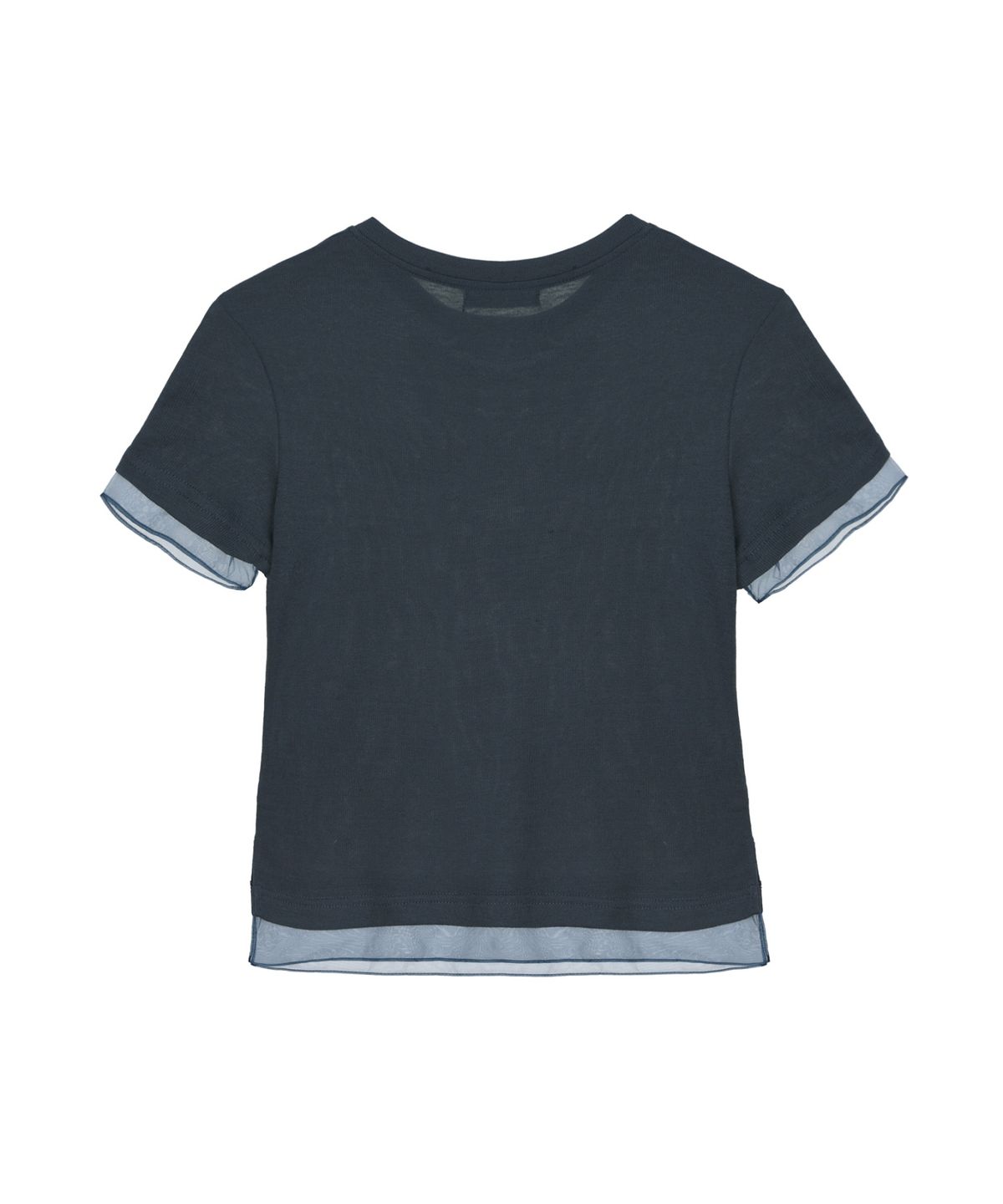 닉앤니콜(NICK&NICOLE) NICOLE SHEER LAYERED LOGO TOP_NAVY
