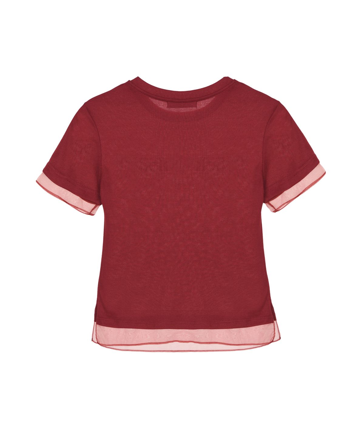 닉앤니콜(NICK&NICOLE) NICOLE SHEER LAYERED LOGO TOP_RED