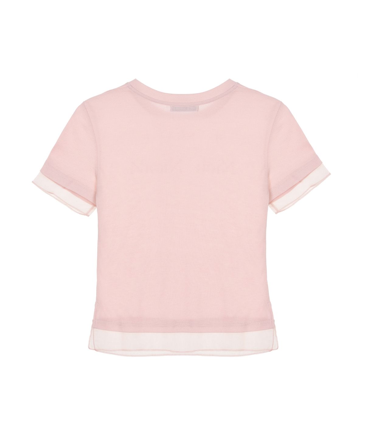 닉앤니콜(NICK&NICOLE) NICOLE SHEER LAYERED LOGO TOP_PINK