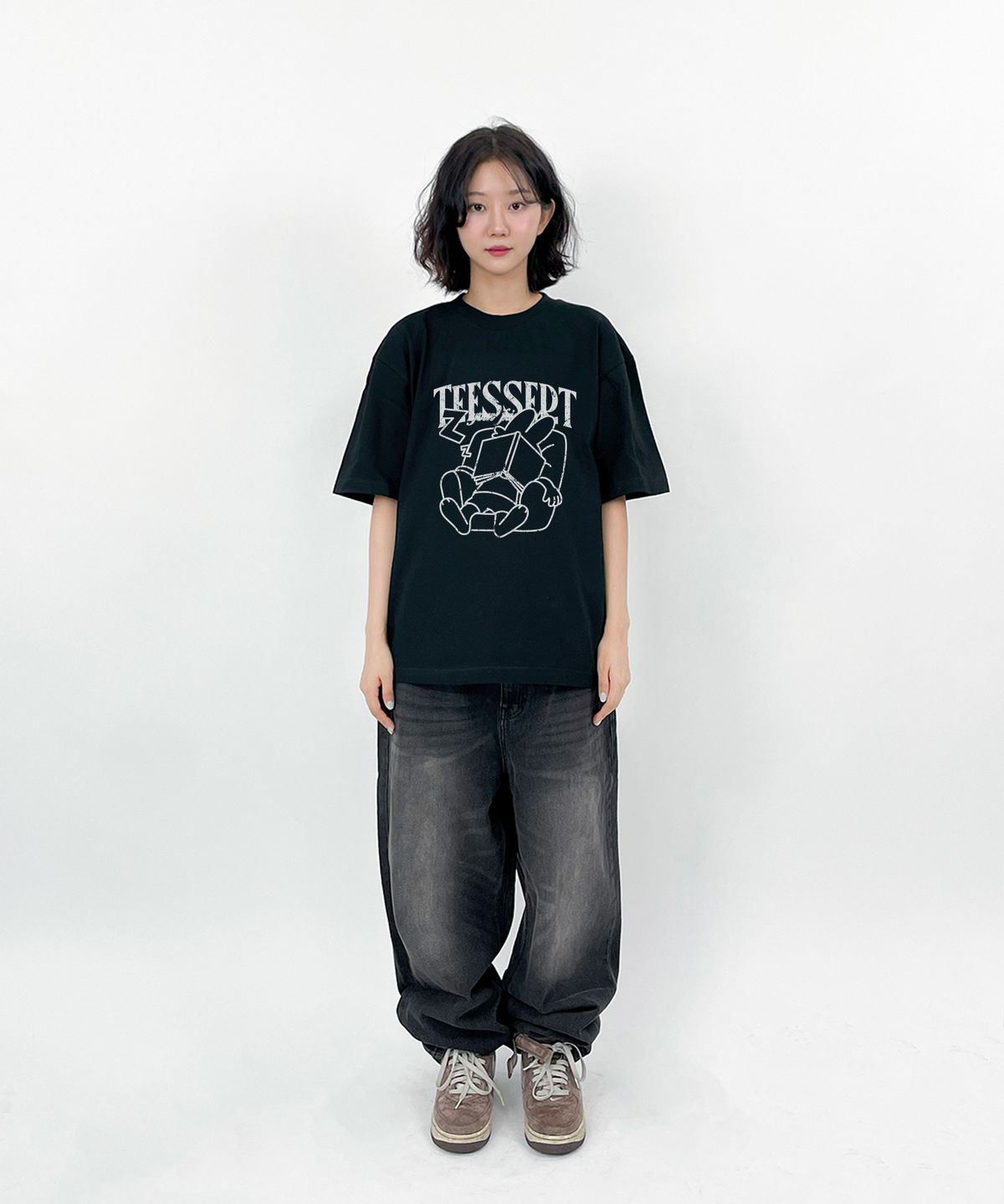 티저트(TEESSERT) [20 Designs] T-bit Maker Vol.2, Daily Short Sleeve Tee_Black