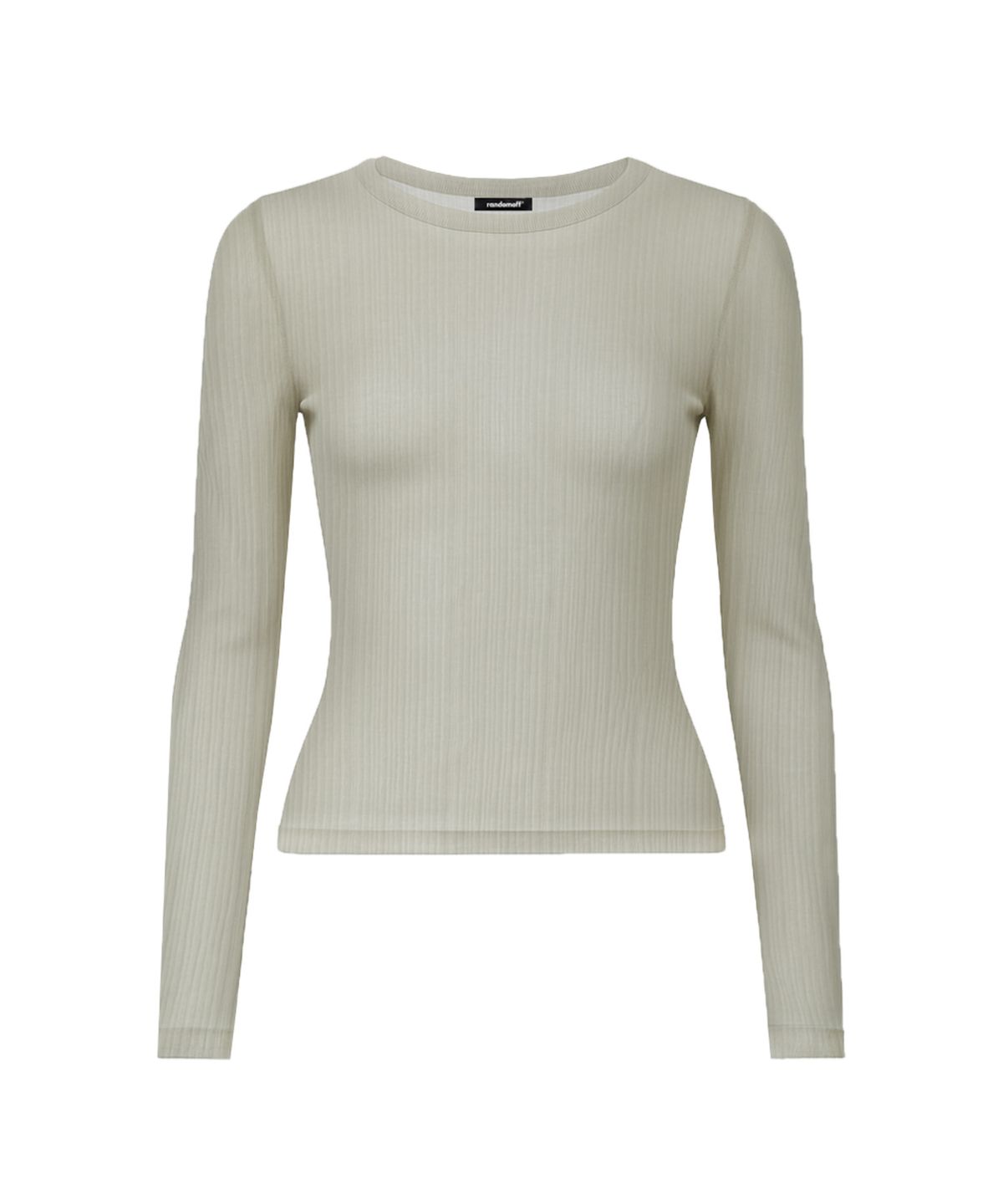 랜덤오프(RANDOMOFF) SLIP SHEER WAVE LONGSLEEVE [OLIVE]