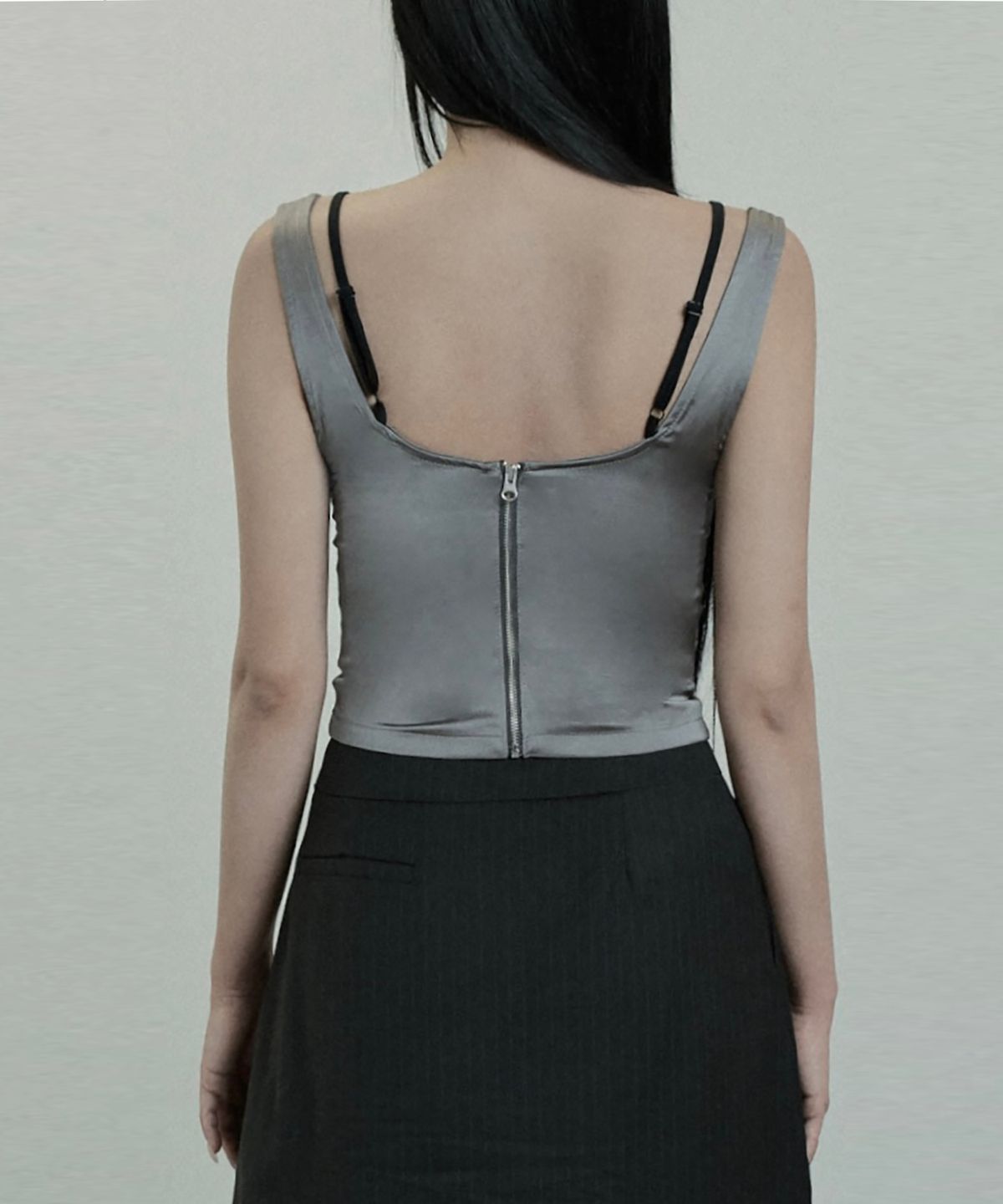 에트오소메(ETRE AU SOMMET) Baret Layered Tank Top (Charcoal)