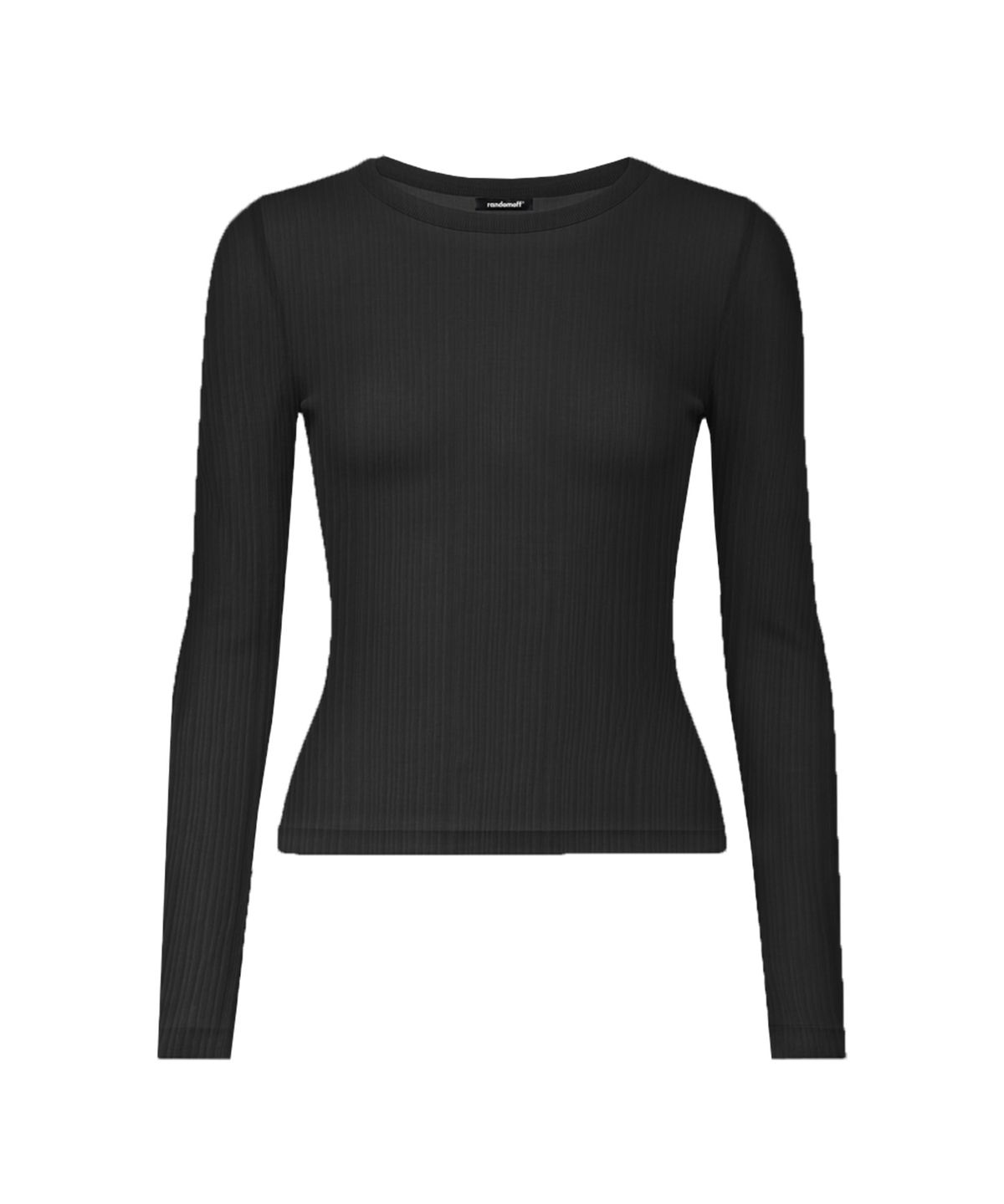 랜덤오프(RANDOMOFF) SLIP SHEER WAVE LONGSLEEVE [BLACK]
