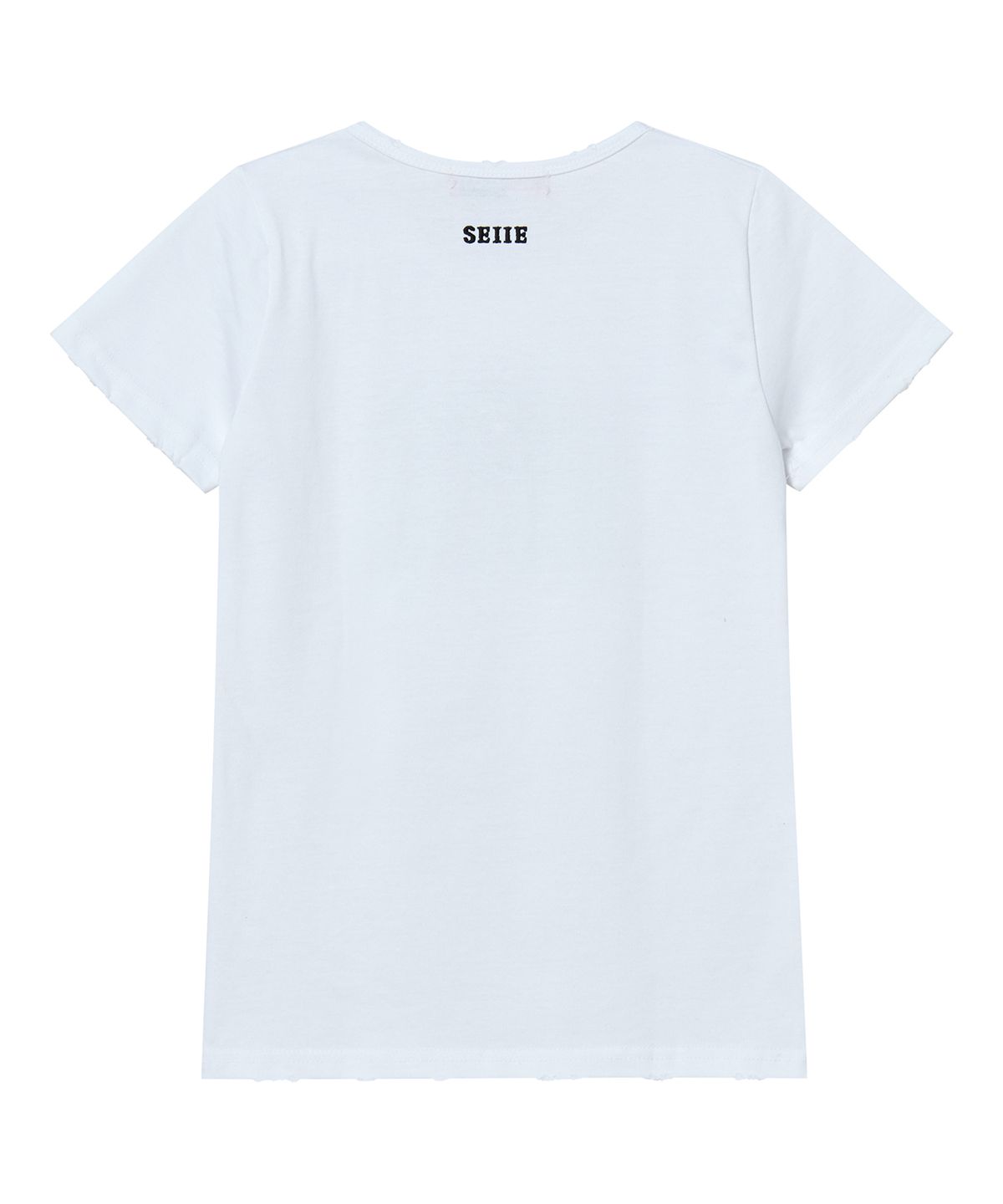 세이에(SEIIE) 우표 디스트로이드 데미지 티 White