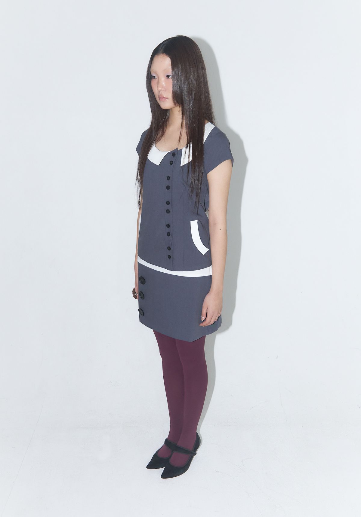 라이라이(LYELYE) 언발란스 카라 셔츠