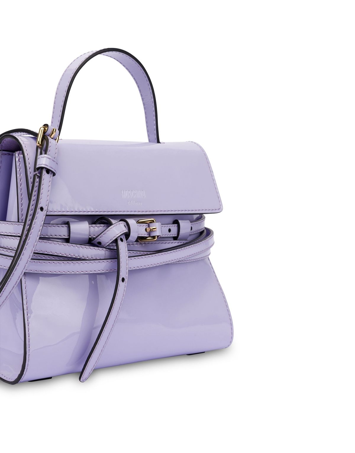 모스키노(MOSCHINO) 타이 미 레더 스몰 핸드백 LAVENDER
