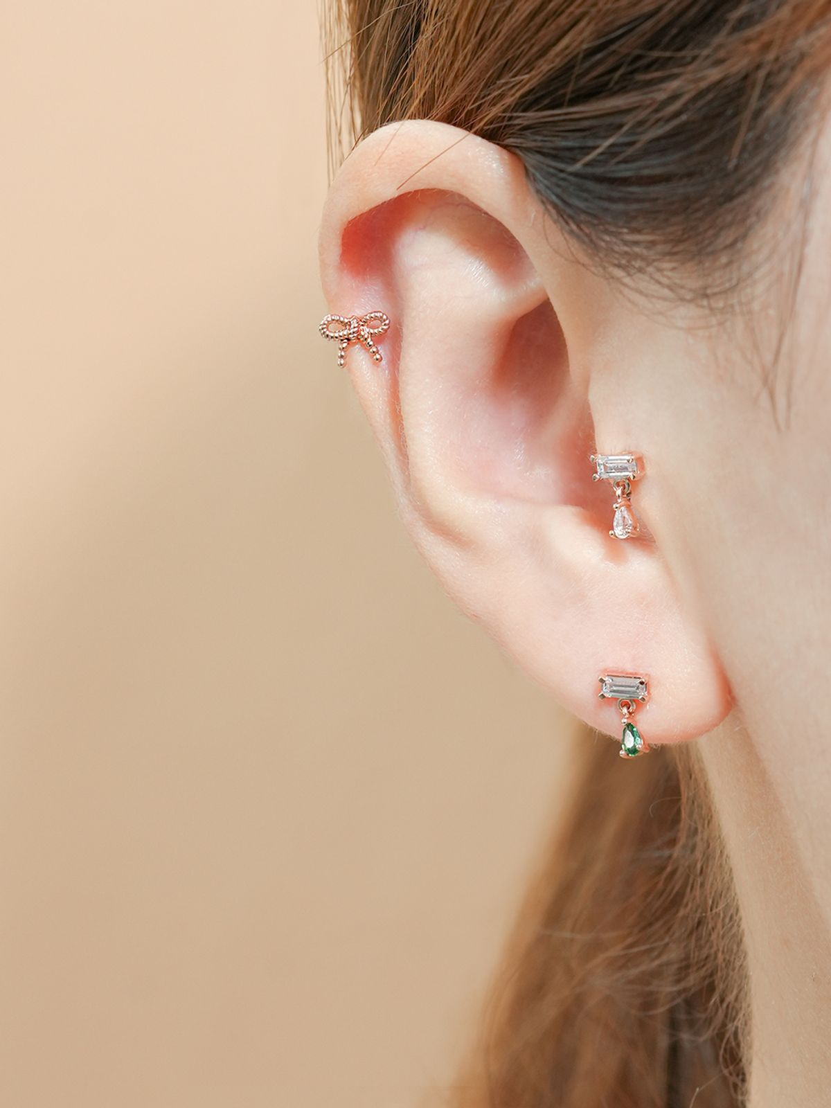 미니멀피어싱(MINIMALPIERCING) 14K 프릴 리본 피어싱