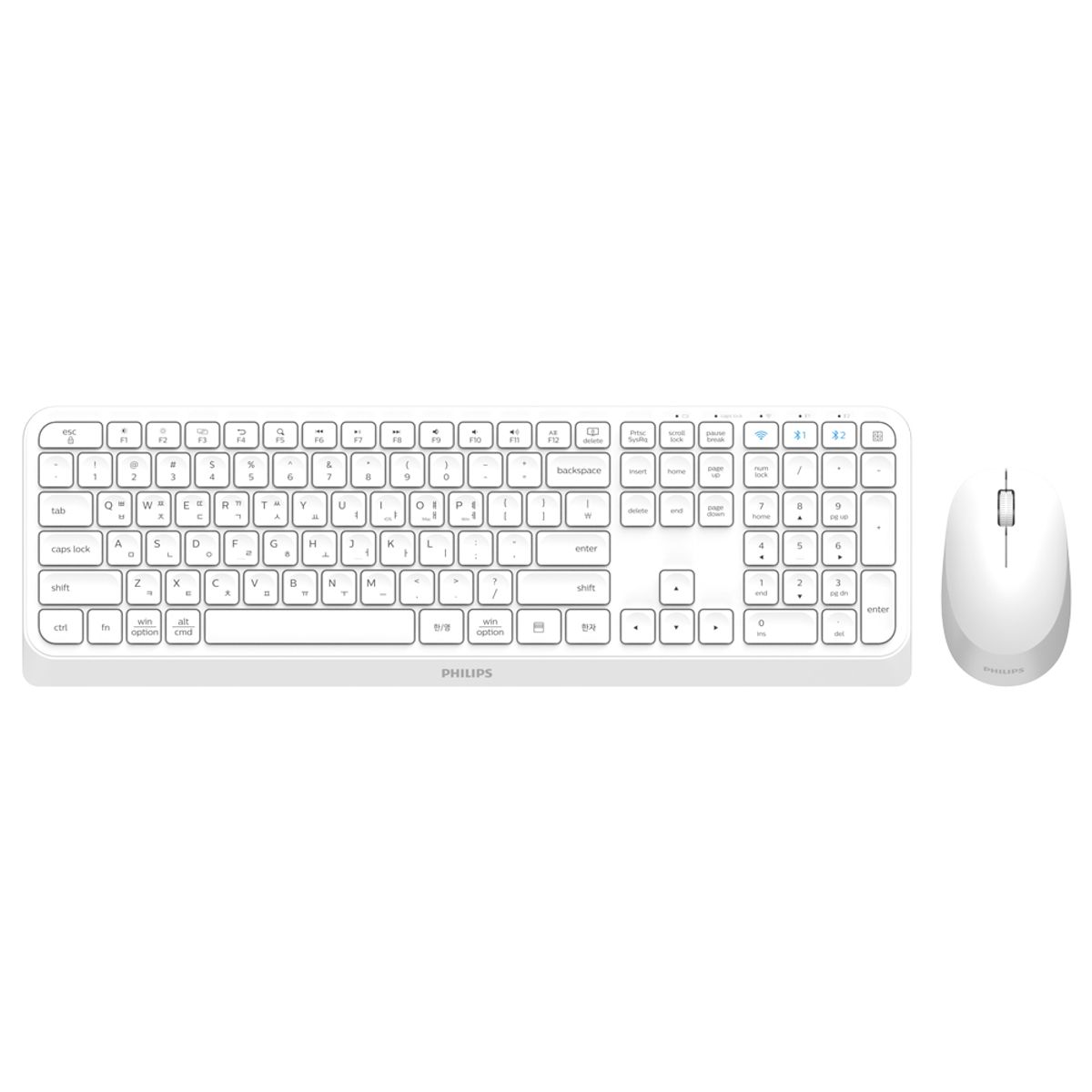 필립스(PHILIPS) 무선 블루투스 멀티페어링 키보드 마우스 세트
