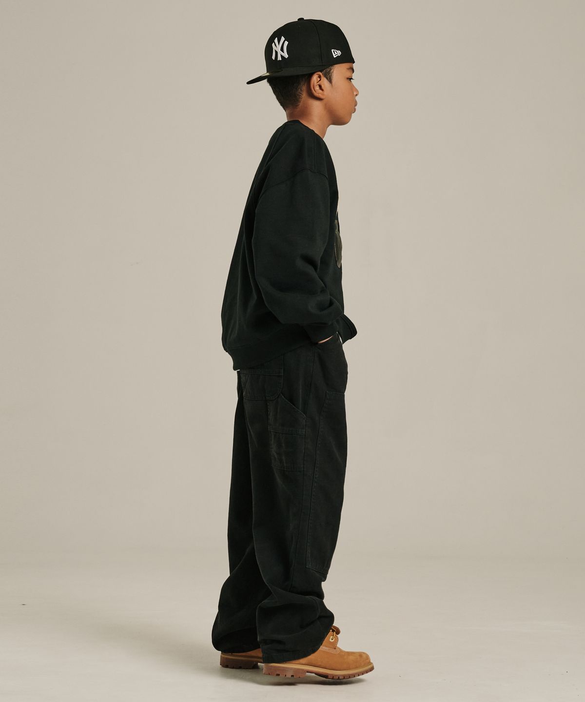 테이크이지 키즈(TAKEASY KIDS) 캔버스 카펜터 워크 팬츠 (블랙)