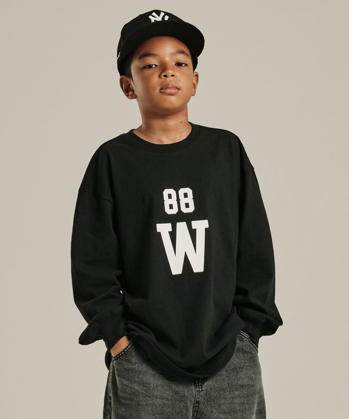 테이크이지 키즈(TAKEASY KIDS) 자이언트핏 88 롱슬리브 (블랙)