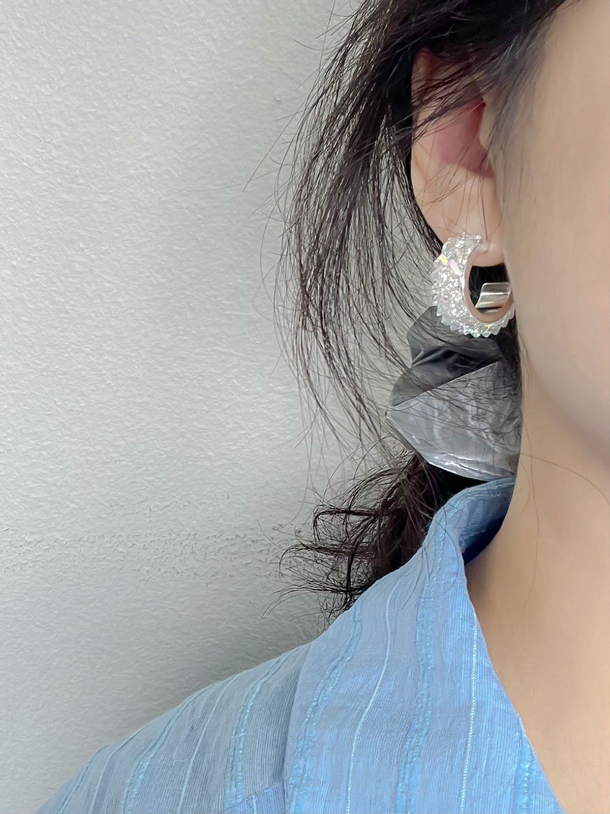 소수(SOSOO) Crystal Bold Ring Earrings