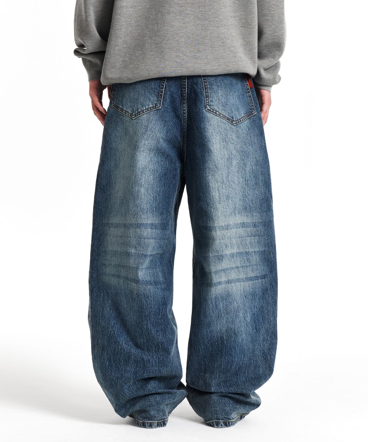 기철(KICHUL) Faded Washing Wide Denim Pants (Indigo)