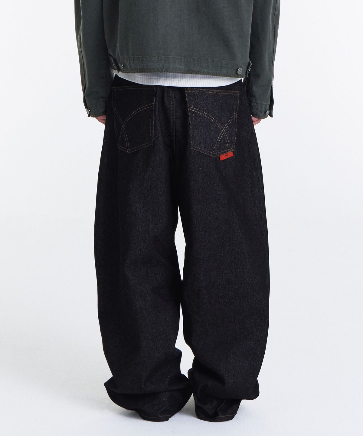 기철(KICHUL) Midnight Raw Wide Denim Pants (Black)